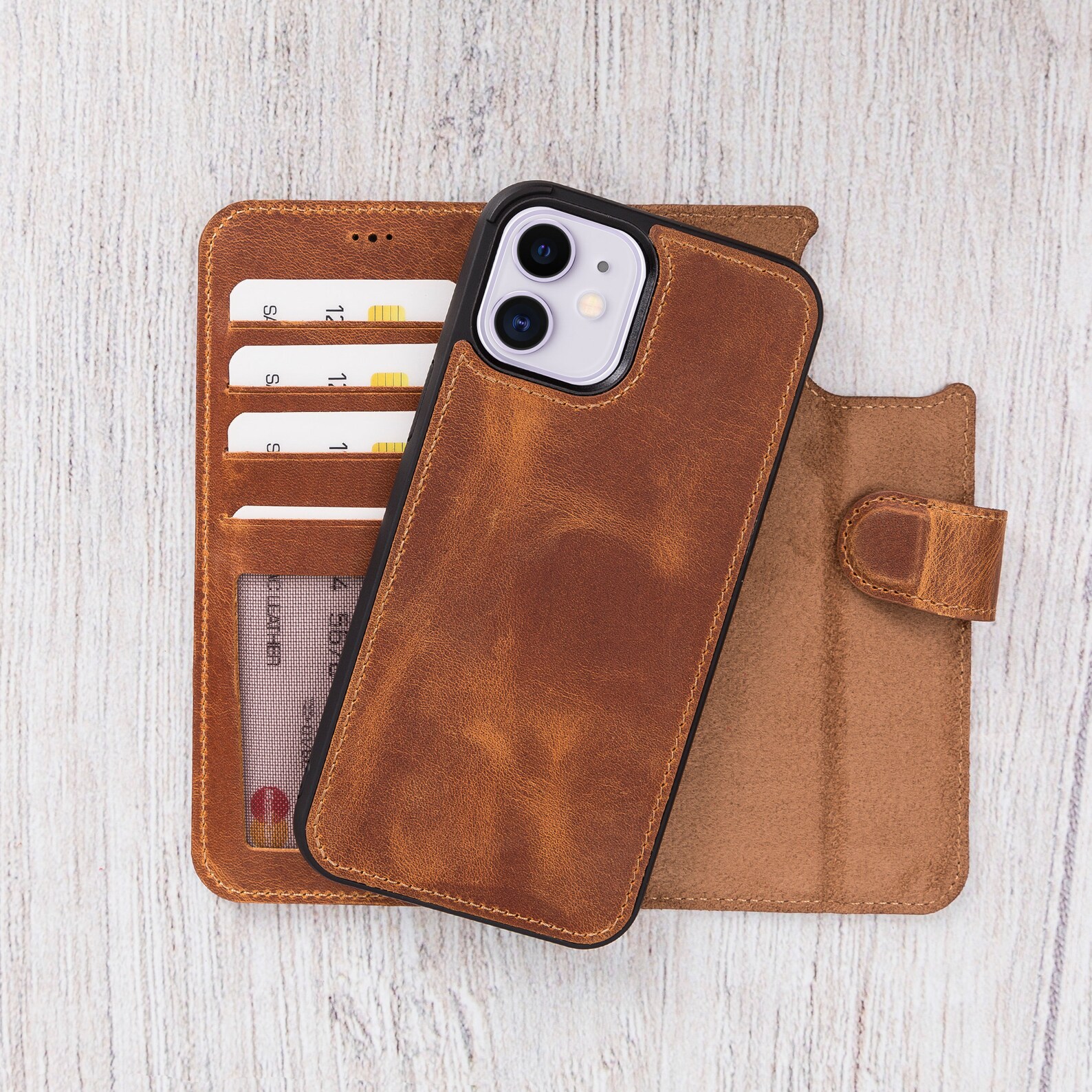 IPhone 12 Leather Wallet Case Detachable iPhone 12 Etsy
