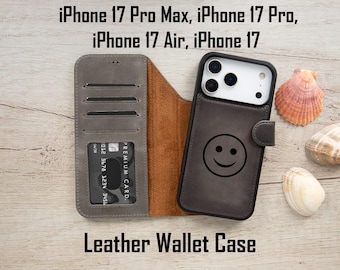 MagSafe Leather Case for iPhone 17 Pro – RFID, Kickstand Wallet, Personalized Cover