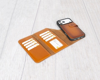 iPhone 18 Pro Max Leather Case, Personalized Wallet, MagSafe Cover