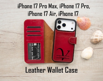 Leather iPhone 17 Pro Wallet Case – RFID, MagSafe, Detachable 2‑in‑1 Gift