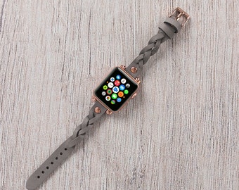 Braided Leather Apple Watch Band: Personalized iWatch Strap