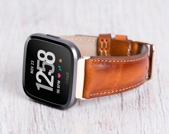 Burnished Brown Leather Fitbit Band: Versa & Sense Series