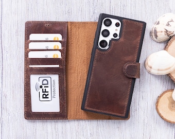 Samsung Galaxy S26 / Ultra / Plus Leather RFID Wallet Case Stand Function Card Holder