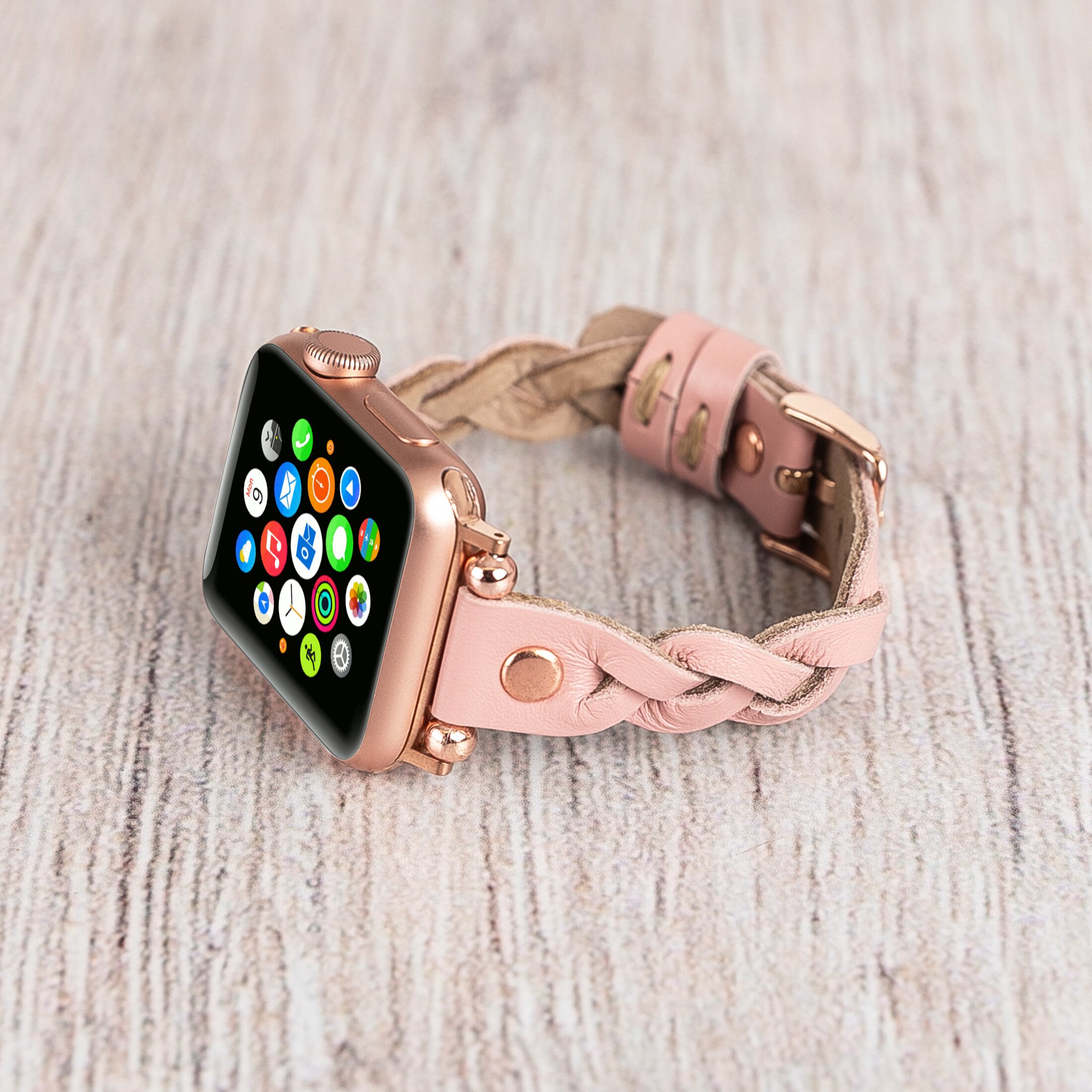 Apple Watch Band Womens Apple Watch Leather Strap Braided Etsy