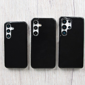 Étui en cuir noir pour Galaxy S25 Ultra, coque de protection personnalisée pour Samsung S25 Plus, étui en cuir pleine fleur pour Samsung Galaxy S25, cadeau pour papa