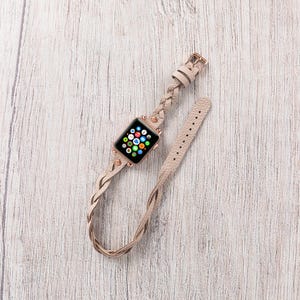 Apple Watch Leather Strap, iWatch Double Wrap, Apple iWatch Band, Apple Arm Band, Apple Watch Bracelet, Personalized Gift, Anniversary Gift