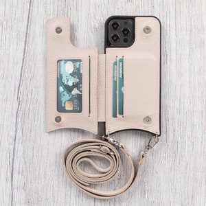 Étui pour cartes en cuir pour iPhone 12 Pro Max, étui pour iPhone 12 Pro Max 6,7" en cuir pleine fleur d'Apple, dragonne pour iPhone 12 Pro Max