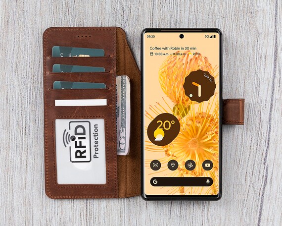 OKZone Funda Para Google Pixel 6, Funda Carcasa De Cuero Para