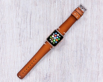 Spersonalizowany skórzany pasek do zegarka Apple Watch: skórzany pasek do iWatch z pełnej skóry licowej