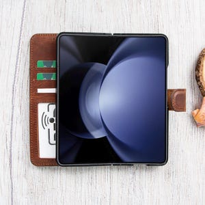 Portefeuille en cuir pour Galaxy Z Fold 5, Étui Samsung Z Fold 5, Étui portefeuille en cuir Z Fold 5, Étui Z Fold 5, Housse Z Fold 5, Cadeau de mariage, Cadeau personnalisé