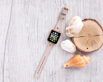 Schmal Lederarmband für Apple Uhr: Geflochtenes Fitbit Versa 4 Armband, personalisiert