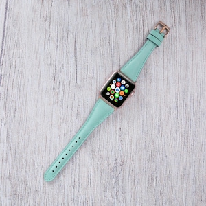 Slim Leather Apple Watch Band: Personalized iWatch Strap