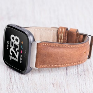 Customized Fitbit Versa 4 Band, Leather Fitbit Versa Sense 2 Strap, Full Grain Leather Sense Bracelet, Fitbit Versa 3 Band, Versa Lite Band