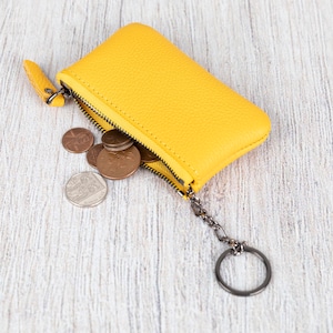 Portemonnee op maat - slanke kaarthouder - minimalistische portemonnee - creditcardportemonnee - leren portemonnee - portemonnee visitekaartjes - cadeau / GEEL