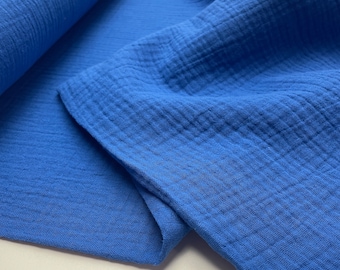 Muslin fabric Double Gauze cobalt blue Swafing Jenke