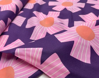 Nerida Hansen cotton voile fabric flowers purple