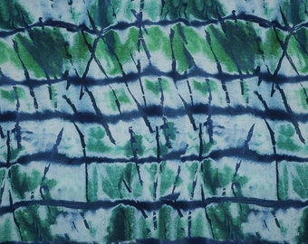 Viskose Stoff  Muster Batik blau