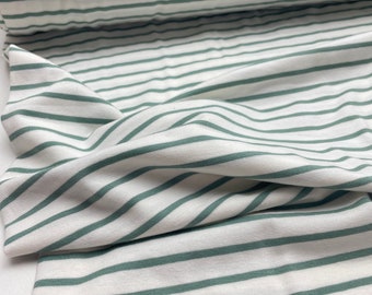 Stripe jersey fabric mint white