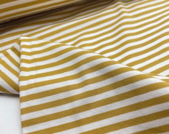 Stripe jersey fabric yellow white