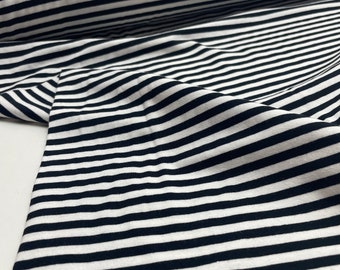 Stripe jersey fabric black white