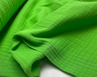 Muslin fabric double gauze neon green Swafing Jenke
