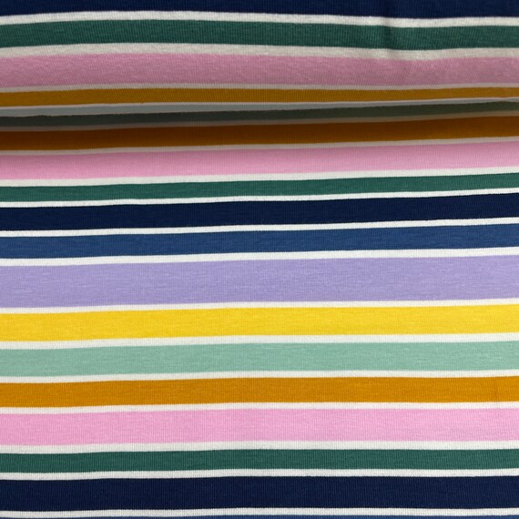 Baumwolle Stoff Jersey Stoff Gestreift Bunt Streifen Jersey Stoff