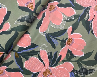 Nerida Hansen cotton satin fabric magnolia green