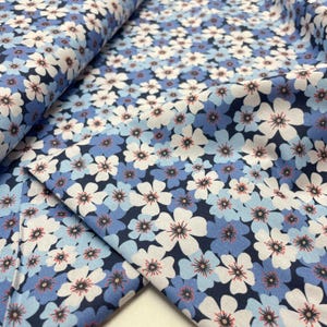 Tissu en coton Swafing Lilly fleurs bleu