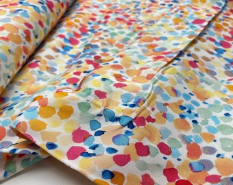 Viscose stretch fabric woven dots yellow