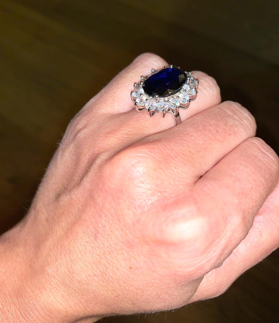 Ring Inspired by Lady Diana's Engagement Ring in Silver With Cubic
