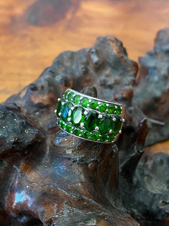 Sterling Silver Emerald Fashion Ring, Emerald Gree