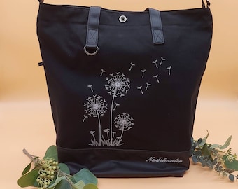 Shopper Pusteblume personalisiert bestickt Baumwolle beschichtet