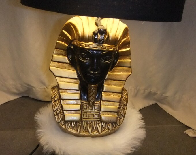 Pharaoh bust lamp in vintage plaster 1990