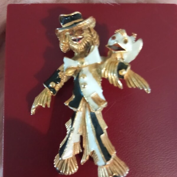 Cascio brooch "Halloween Scarecrow and Ghost