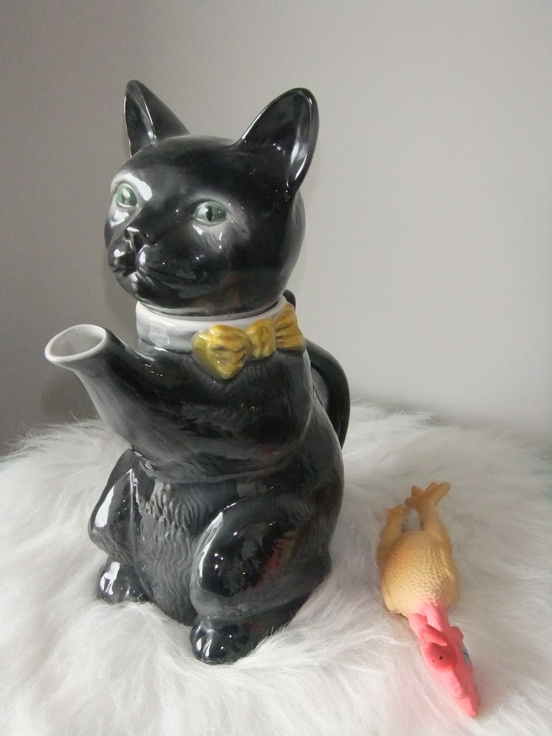 Chat Noir Theiere Chat Vintage 2 Tasses De La Marque Etsy