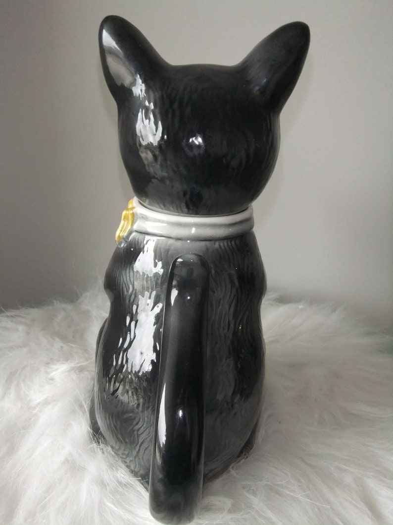 Chat Noir Theiere Chat Vintage 2 Tasses De La Marque Etsy