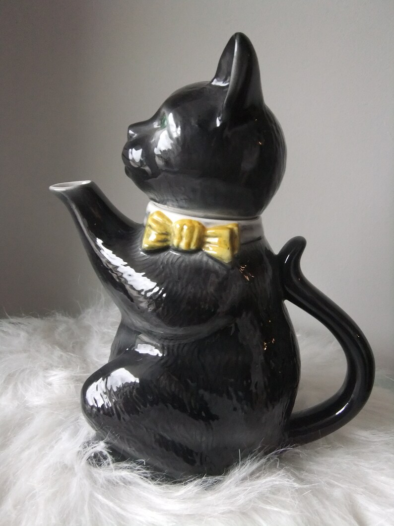 Chat Noir Theiere Chat Vintage 2 Tasses De La Marque Etsy