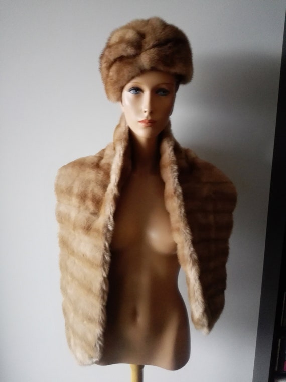 Vintage honey mink toque and stole