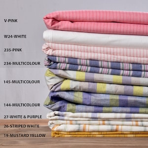 Pure Cotton Yarn Dyed Fabric | Design-Stripes | Gsm- 60-132 | Price / Meter (1.09 Yard)