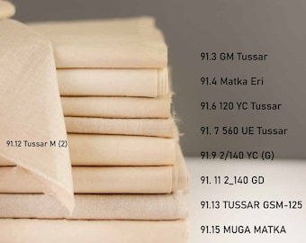 Tussar Silk Fabric |  In Natural Color | Price / Meter (1.09 Yard)