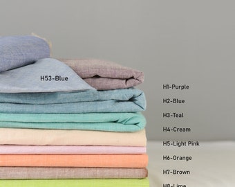 Handspun Khadi Chambray Fabric: Yarn Dyed Cotton, 45 Inch