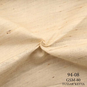Hand Spun Tussar Silk Fabric: Natural Handwoven Material 8. Tussar Ketya (ow)