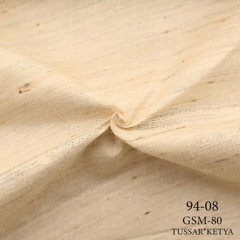 Hand Spun Tussar Silk Fabric: Natural Handwoven Material 8. Tussar Ketya (ow)