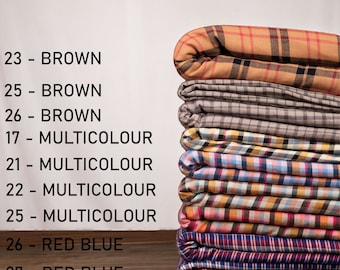 Jacquard Cotton Twill Fabric | Design - Checks | GSM- 100-173 | Price / Meter (1.09 Yard)