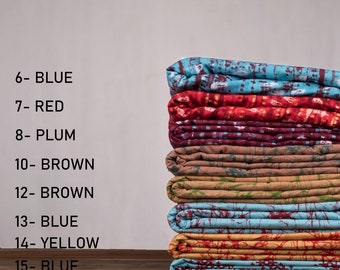 Screen Printed Cotton Khadi Shibori Fabric | GSM-77-125 | Price / Meter (1.09 Yard)