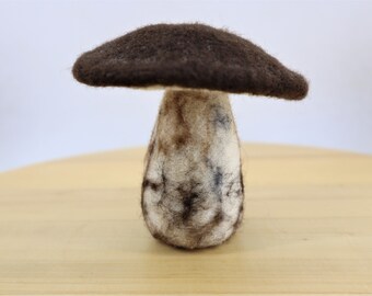 Porcini mushroom ornament sculpture, needle felted from wool, autumn decoration mushrooms