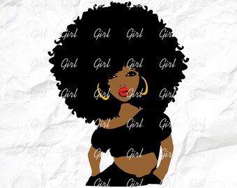 For Silhouette Curly Hair Svg Sublimation png Black Woman Afro Lady Svg Afro Queen Svg Afro Woman SVG Afro Girl Svg For Cricut