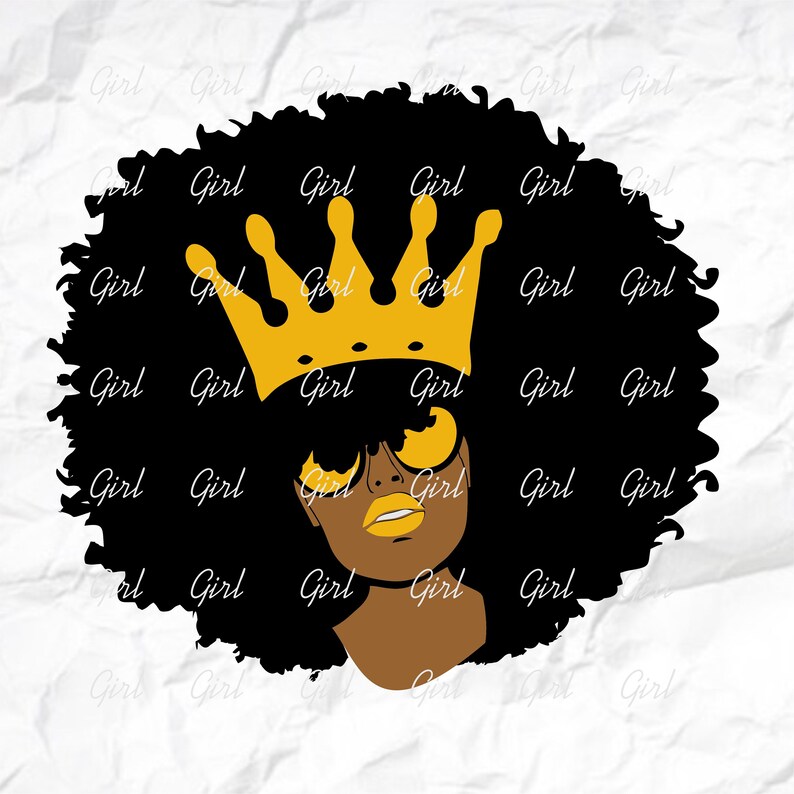 For Silhouette Curly Hair Svg Sublimation png Black Woman Afro Lady Svg Afro Queen Svg Afro Woman SVG Afro Girl Svg For Cricut