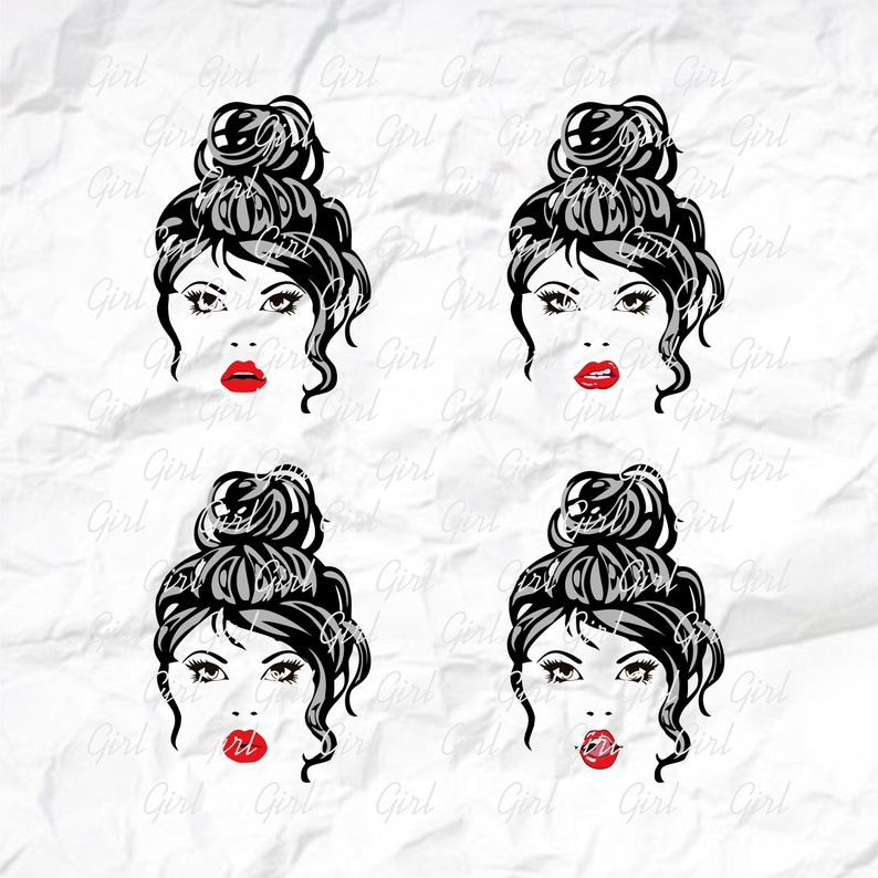 Download Clip Art For Cricut Lady Svg Hair Svg Bun Hair Svg Mom Life Svg Girl Svg Woman Svg Sublimation Png For Silhouette Mom Life Skull Svg Art Collectibles