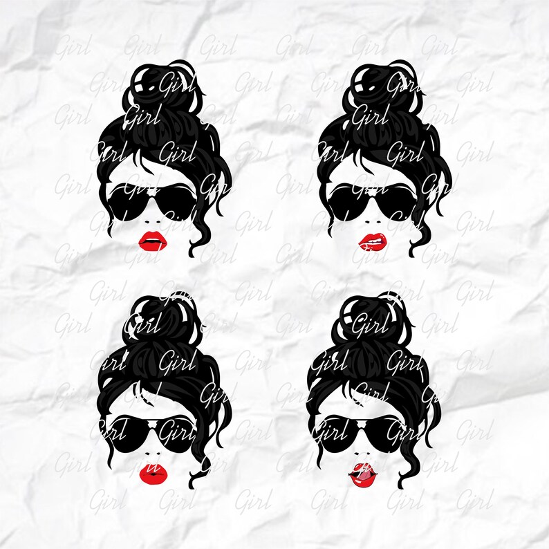 Mom Life Skull svg For Silhouette Mom Life Svg Hair Svg Girl Svg Sublimation png Lady Svg For Cricut Bun Hair svg Woman SVG
